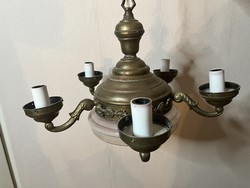 Antik stílusú 5 karú, 6 égős mennyezeti csillár