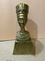 Nefertiti szobor, antik súlyos réz, 27 x 14 cm-es magasságú.7036