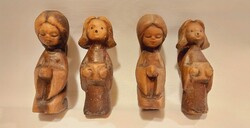 1 DARAB MARADT!Extrém ritka Káldor Aurél terrakotta éneklő imádkozó angyal figura szobor  karácsony
