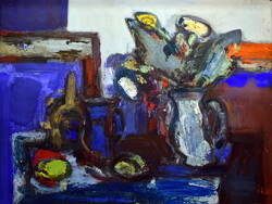 Izsák József (1929-2007) " KÉK CSENDÉLET "
