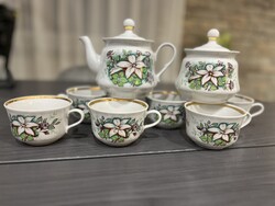 Retro szovjet-ukrán liliom tea, kávéskanna, készlet