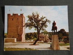 Képeslap, Nagyvázsony, Kinizsi vár,szobor,múzeum,bástya,lakótorony látkép,részlet, 1973-