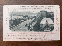 Régi képeslap Stengel levelezőlap 1898 Budapest Ferencz József - tér Deák szobor