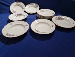 Ibolya mintás Zsolnay porcelán tányér  tányérok tányérkészlet