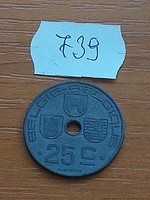 BELGIUM BELGIE - BELGIQUE 25 CENTIMES 1946 WW II. CINK, III. Leopold király  739.