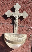 Copper Holy Water Container with Original Glass Insert