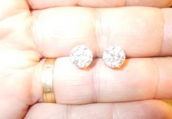 2x 2ct Lab-Grown Diamond gyémánt fülbevaló ezüst 925 foglalatban 4ct