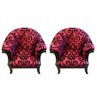 1930-As Évek Beli Kis Méretű Páros Pink Fotel   B00049