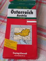 Autós térkép Ausztria kihajthatós nagy, újszerű talán 2017 freytag & berndt