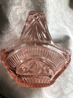 Rózsaszín üveg kosár