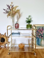 Vintage gurulós média állvány, polc, LV 653