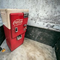 Retro, vintage USA Coca-Cola automata, hűtőszekrény 1953