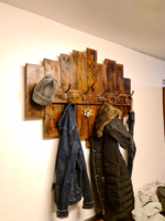 Rusztikus fali fogas panel, nagyméretű ruhafogas