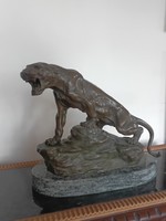 Oroszlán szobor - bronz, T. Cartier