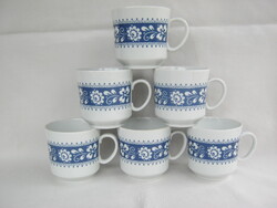 Alföldi porcelán kék mintás csésze bögre 6 db együtt