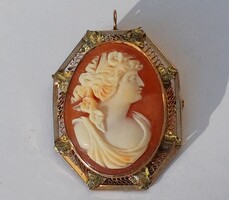 Antik Arany Kámea Függő / Bross