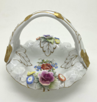 Német schierholz virágos porcelán kínáló tál 15cm átmérőjű