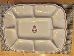 Húsos-köretes tál, szögletes, antik,  Philipp Aigner patent