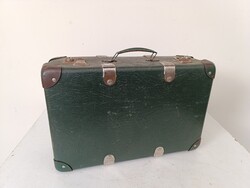 Antik ruhás bőrönd sötét zöld kis koffer jelmez film színház kellék 770 9493