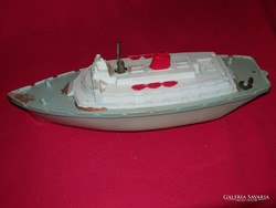 Vintage NSZK kulcsos óraműves PREFO modell játék hajó 30 cm túlhúzva játék a képek szerint