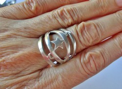 Szépséges régi kézműves nagy ezüst  gyűrű