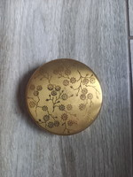 Pompás régi rézházas, tükrös pudrié (púderes doboz)