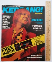 Kerrang 1982/26 Rush Scorpions Tommy Bolin Runaways Diamondhead T Rex Lemmy Who Genesis