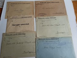 D203762  ABÁDSZALÓK  község elöljáróságától -  1940-45 - 6 db   levélboríték  Kunhegyes