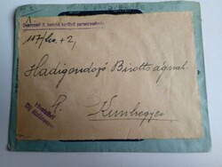 D203753 Debreceni 6. honvéd kerületi parancsnokság 1940k-   levélboríték -Hadigondozó Kunhegyes