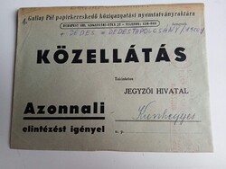 D203796 Gallay Pál papírkereskedő Budapest 1940k  piros gépi bélyegzés  -Kunhegyes