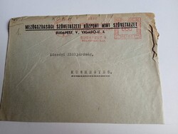 D203800  Mezőgazdasági Szövetkezeti Központ  Budapest 1940k  piros gépi bélyegzés  -Kunhegyes