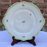 Régi Hollóházi porcelán virágos süteményes - kínáló tál - tál - tányér