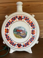 Hollóházi Badacsony porcelán kulacs