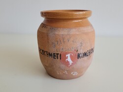 Old vintage jam jar with lid, Kecskemét cannery pottery