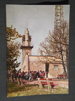 Képeslap,Pécs, Mecsek Misinatető kilátó,túristaház,vendéglő látkép,részlet 1963-
