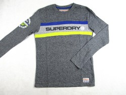 EREDETI SUPERDRY (S) HOSSZÚ UJJÚ FÉRFI SZÜRKE PULÓVER
