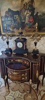 1847 French Fireplace Clock with 2 Candle Holders