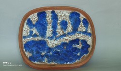 Unique!!! SALE!!! Melted Glass Glazed Terracotta Wall Art - Ceramic Wall Decor with Signature Tabletop Ornament