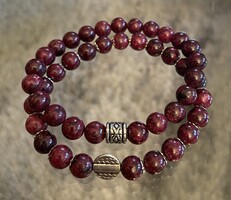 Burgundy Unisex Jade Friendship Bracelets Pair