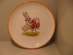 Retro húsvéti nyuszikás Bodrogkeresztúri fali tányér