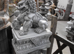 Extra Szép Kínai Foo oroszlán sárkány kutya 60cm Feng shui Japán kerti  keleti kertépítő kő szobor