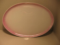 Pink-edged porcelain oval tray