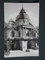 Képeslap,Pécs,Király utca,Nemzeti színház látkép,részlet, 1963-