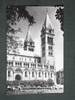 Képeslap,Pécs,Sétatér,Székesegyház,Bazilika templom látkép,részlet, 1959-