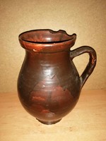 Antik  mázas szilke köcsög - 22 cm magas