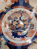 Japán Ko-Kutani  porcelán tányér ,XVIII.sz.vége, 58 cm-es nagyságú. 8089