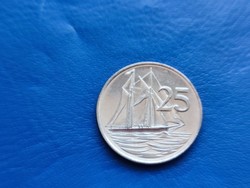 KAJMÁN-SZIGETEK / CAYMAN ISLANDS 25 CENT 1996 HAJÓ! UNC ! II.ERZSÉBET KORONÁS!
