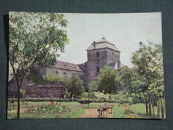 Képeslap,Simontornya, vár,park,látkép,részlet, 1963-