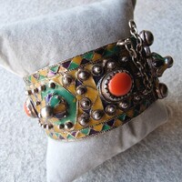 Made in Algeria, 800 silver painted enamel bracelet