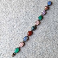 Beautiful 925 silver bracelet with various semi-precious stones